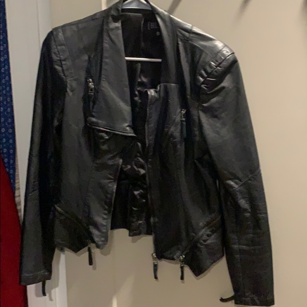 Black faux leather jacket